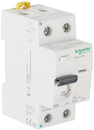 Schneider A9r50240 Iidk 2P 40 A 30 mAh AC à Courant résiduel Disjoncteur, Blanc