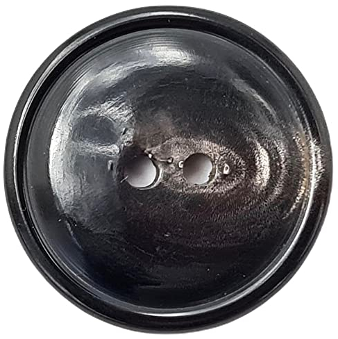 LÜNA, ECHT Horn Knopf schwarz, 23mm, 8 Stück