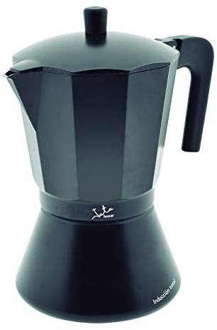 Jata Hogar Caffettiera Italiana Full Induction, Alluminio, Nero, 14,5 x 12 x 20.3 cm