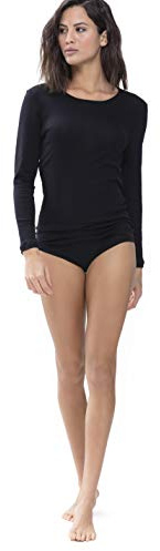 Mey Tagwäsche Serie Noblesse Damen Shirts 1/1 Arm Schwarz 3XL(48)