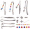 SUNNYCLUE DIY 4er Set Metallhaken Lesezeichen Bastelset 4er Set Delphinblatt Drachen Vogel Lesezeichen, Bunte Perlen, Herz/Baum/Flagon/Eule Charm Anhänger, Antik Silber