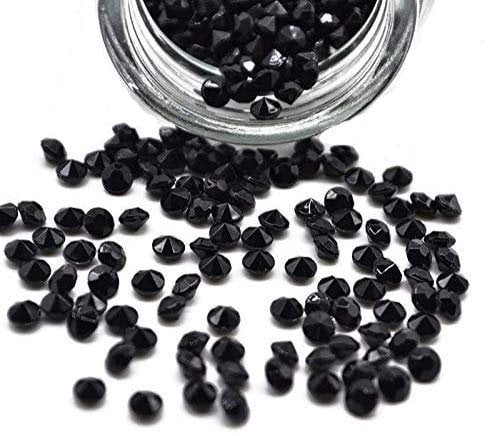 Bonnin 5000 Wedding Table Scatter Confetti Crystals Acrylic Diamonds Rhinestones for Table Wedding Decorations Bridal Shower Decorations Vase Beads Crystals 6-8 Tables (Black)