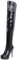 LUXMAX Donna Stivali sopra al Ginocchio Tacco a Spillo Alto Sexy Plateau Scarpe di Vernice con Cerniera (Nero) - 45 EU