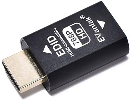 EVanlak HDMI-Emulator-Adapter (3. Generation), kompatibel mit Mac Thunderbolt auf HDMI-Switches/Extender/AV-Receiver/Video-Splitter, 1024 x 768 bei 60 Hz, 1 Stück…