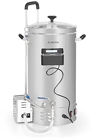 Klarstein Brauheld Pro Mash Kettle - Beer Brewing System, Power: 100-2500 W, MemoryBrew: 11 Programmable Steps, Timer: 1-99 min, Temperature 30-100 ° C, Stainless Steel - Silver, 30 litres
