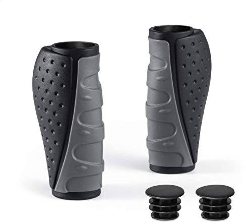 PRUNUS Bike Handlebar Grips, Rubber Ergonomic Antislip Bicycle Handlebar Grips, for MTB Mountain BMX (90MM+90MM)