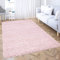 carpet city Shaggy Hochflor Teppich - 150x150 cm Quadratisch - Rosa - Langflor Wohnzimmerteppich - Einfarbig Uni Modern - Flauschig-Weiche Teppiche Schlafzimmer Deko
