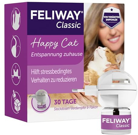 FELIWAY Classic | 120 Tage Wirkung | Verdampfer für die Steckdose|Diffuser gegen Stress, für mehr Harmonie | von Tierärzten empfohlen, klinisch getestet