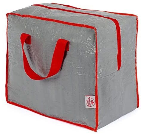 Christmas Village Decoration Storage Bag - Heavy Duty Festive Season Xmas Holder for Lights, Baubles, Tinsel, Wreath with Double Stitched Zip and Carry Handles (Grey, Decorations Storage Bag)