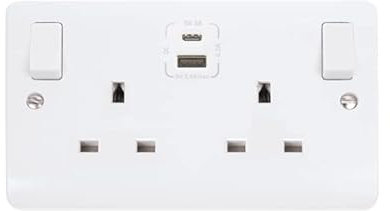 Click Mode 2 Gang 13A Switched Socket & TYPE A & C USB Charging | CMA786