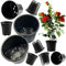 STORM TRADING GROUP Round Black Plastic Garden Pots Plant/Shrub/Flower Pots with Drainage Holes & Strong Reinforced Rims Various Sizes 1 to 20 litres (50, 1.5 Litre / 15cm)