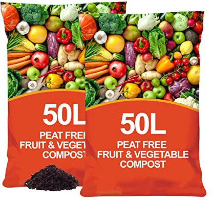 Peat Free Nutrient Rich Fruit & Vegetable Compost - 100L