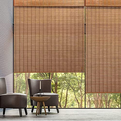 Stores enrouleurs Store Bateau en Bambou Rideau en Bambou Store à Rouleau en Bois Solaire et Brise-Vue Store Enrouleur à Traction latérale pour fenêtres et Portes,Personnalisable (65 x 120 cm)