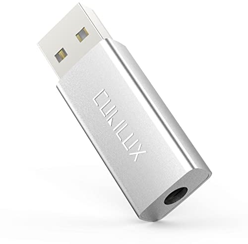 Cubilux USB to 3.5mm TRRS Headphone Jack Adapter - 192KHz/24bit DAC USB A to 1/8” Stereo Audio Dongle, External Sound Card Compatible with PS5 PS4, Windows, Linux, Raspberry Pi, Laptop, PC