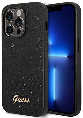 Guess GUHCP14LHGGSHK Hardcase für iPhone 14 Pro 15.5 cm schwarz/schwarz Glitter Script