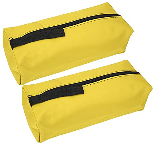 2Pcs Zipper Tool Bags, Multipurpose Canvas Tool Pouch Tool Organizer Storage Bag for Organising Screwdrivers Wrenchs Pliers Brushes Tools 11.8in (Yellow)