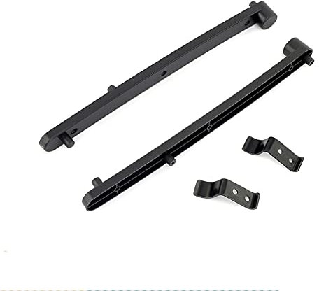 Lokatall Lot de 2 rails coulissants dissimulés en plastique pour porte d'armoire - 250 mm - Pour placards, bibliothèques, armoires de classement, vitrines - Noir