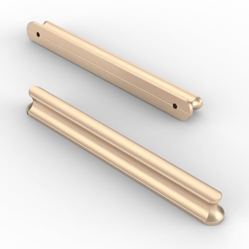Amerdeco 10 Stück Möbelgriffe Gold 128mm Lochabstand Schubladen Griffe für Küchenschränke Schrankgriffe Schubladengriffe Türgriffe für Küchenschränke Kleiderschrank UK0049