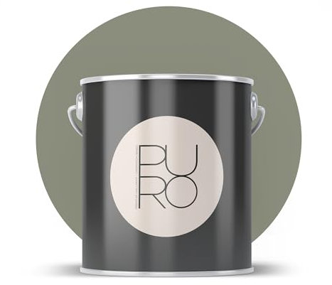 Livingwalls PURO Premium Wandfarbe c7006 - Malerfarbe für Wohnräume und Arbeitszimmer mit sehr hoher Deckkraft - matte hochwertige in Grau, Grün - 2,5l