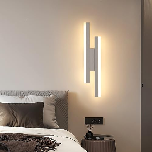 Riserva LED Wandleuchte Innen Modern, 16W 1800LM Wandlampe Weiß Lang Kreativ, 3000K/4500K/6500K, Wandleuchte Acryl für Schlafzimmer, Treppenhaus, Wohnzimmer