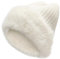 ZLYC Damen Winter Kunstpelz Slouchy Beanie Hut Warm Strickmützen(Einfarbig Weiß)