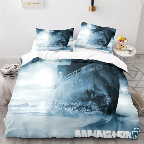 Shaari 3D Drucken Titanic Bettwäsche Set 135x200,Microfaser Einzelbett 1 Bettbezug Mit Reißverschluss + 1 Kissenbezüge 80x80