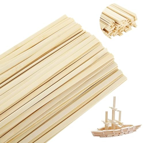 Holzleisten 150stk Holzstäbchen Sicher Holzstäbchen zum Basteln Wiederverwendbar Zuckerwatte Stäbe Biegbar 30x0.9x0.3cm Glatt Poliert für Haus Garten Heimwerker Schnitzen Handwerk Kunst