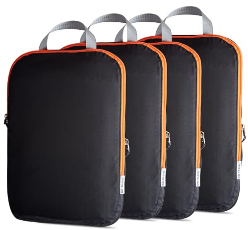 OW-Travel Koffer Organizer Kompression Set, Reise Packwürfel Schwarz, 4L | Packwürfel Kompression für Koffer, Packtaschen für Rucksack, Reise und Gepäck, Packing Cubes Backpack, leicht zu organisieren