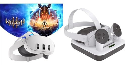 Meta Quest 3 128GB and Venom Charging Dock and Rechargeable Battery Packs for Meta Quest 3