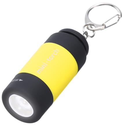 PATIKIL Mini Keychain Flashlight, Pocket LED Flashlight Portable Torch USB Rechargeable for Outdoor Camping Party, Yellow