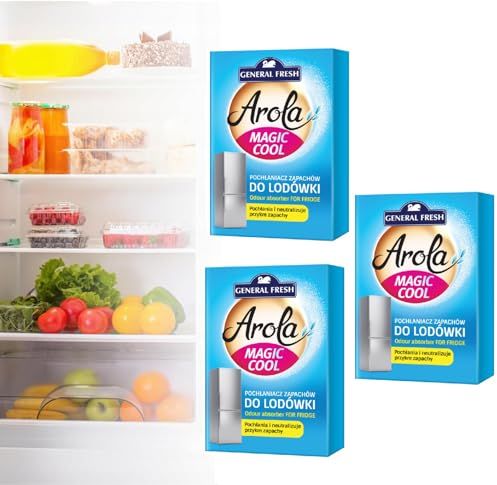 Kitchen Essential Bamboo Charcoal Fridge Deodorizers, 3 Pack - Natural, Eco-Friendly, Unscented Odour Absorber for Refrigerators, Freezers, Lunch Bags, Long Lasting