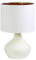 Olly & Rose Matt White Ceramic Table Lamp with Shade and Gold Inner (White Shade/Gold Inner)