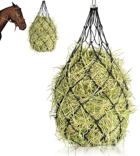 Red de Heno para Caballos, Dwafill Red para Heno - Malla 12,5 x 12,5 cm, Apto para Caballos Grandes, Apto para Pastos, Heno, Red de Heno para Caballos Prime, Ahorra En Costes de Alimentación (Negro)