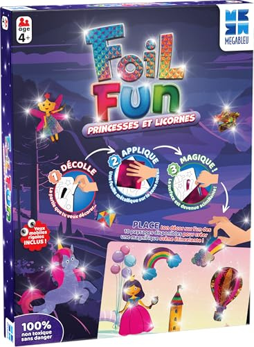 Megableu Foil Fun-Princesses and Unicorns-Children's Leisure-Creative and Playful Activity-From 4 Years, 678347