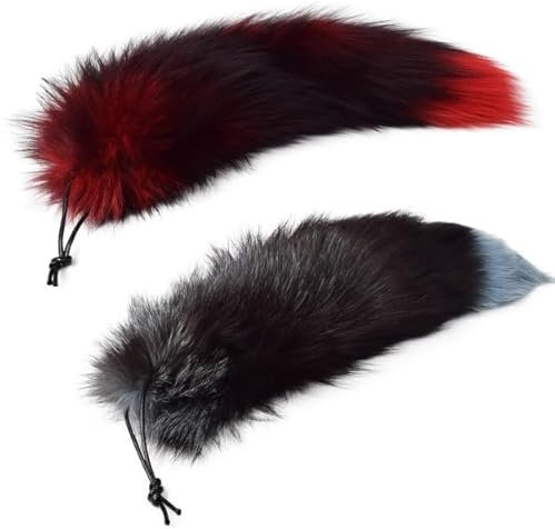 Nocyclonic 2 Pieces Fuchsschwanz Anhänger 40cm Tail, Schlüsselanhänger Für, Pelziger Schlüsselanhänger Mit Schwanz für Handtaschen -Cosplay (I)