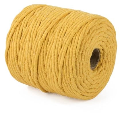 29 Colors 3mm Braided Macrame 100% Cotton Cord Crafting, Jewelry Making & Rustic Home Décor String Rope Craft Project DIY Supply Soft Nartural Knotting Boho Decor Knitting (Mustard, 200m)