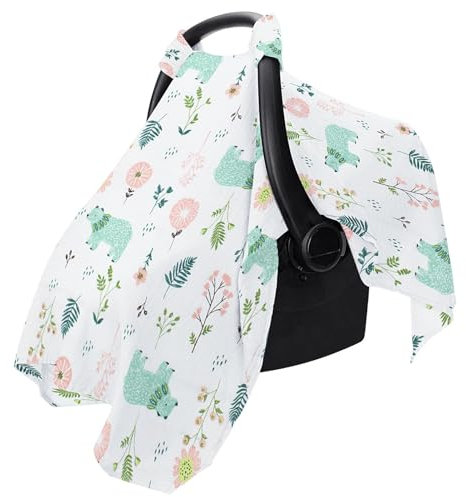 Autositzbezug für - Autositzbezüge aus Baumwoll-Musselin, leichter Sonnenschutz für Kinderwagen, Schutzbezug und bequemer Autositzbezug für Kindersitze