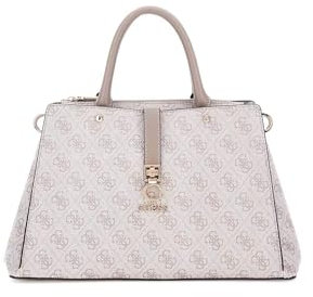 GUESS Zamira Luxury Satchel Dark Taupe Logo