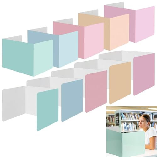 TAZZOR 10 Stück Faltbare Trennwand Schreibtisch Tragbare 5 Farben Sichtschutz Study Table wasserdichte Trennwände Desks für Schule Büro Bibliothek, 40×30×30cm