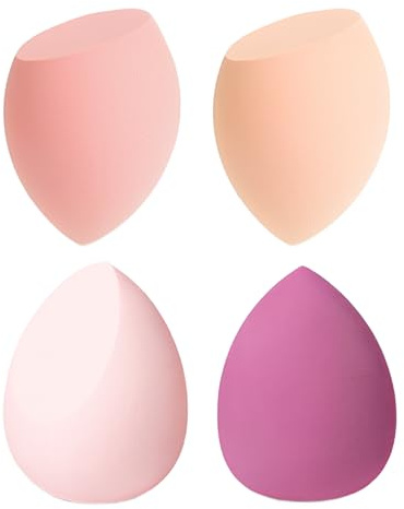 vonsera 4 Stück Make up Schwamm, Make-up Blender Schwämme, 3 Formen Beauty Make-up Schwämmchen für Nass- & Trocken-Foundation, Makeup Sponge Set für Puder-Foundation, Concealer & BB Cream