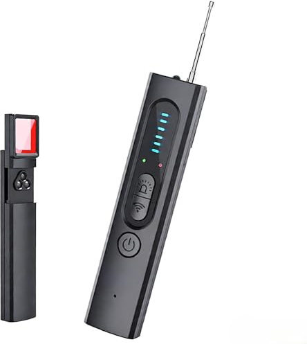 Micacorn Détecteur de Caméra Cachée 4 en 1, Détecteur de Micro Espion, Détecteur RF sans Fil, GPS Tracker, 5 Niveaux de Sensibilité, pour Maison, Bureau, Hôtel, Protéger la Vie privée
