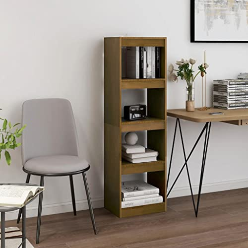 PHGTYUK Bücherregal Raumteiler 40x30x135,5 cm Massivholz Kiefer mit 4 geräumigen Fächern für Bücher und Deko - Stabiles Regal aus massivem Kiefernholz als praktischer Stauraum