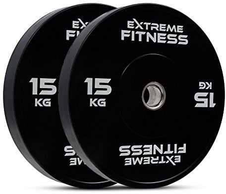 EXTREME FITNESS® RUBBER BUMPER OLYMPIC WEIGHT PLATES for Weightlifting 2 (5KG Pair)