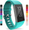 Yousave Accessoires Bracelet Compatible pour FitBit Charge 3 / Fitbit Charge 4, Bracelet De Rechange FitBit Charge 3 / Fitbit Charge 4, Sangle De Sport Remplacement - Petit - Cyan