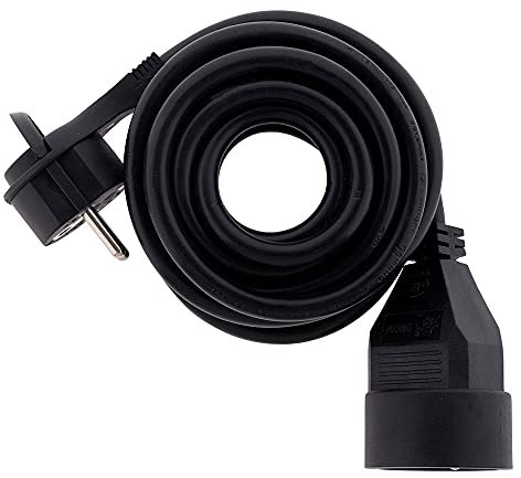 Zenitech - Prolunga 16A 2P+T HO5VV-F 3G1,5 Nero 3 m con spina extraplate - Zenitech