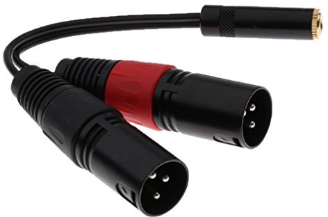 Tubayia Câble adaptateur audio TRS femelle 3,5 mm vers 2 prises XLR mâles mâle pour microphone audio