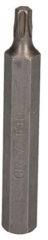 AB Tools T30 Torx Star Bit 75mm Length 10mm Shank Chrome Vanadium Hardened Tip Cr-V