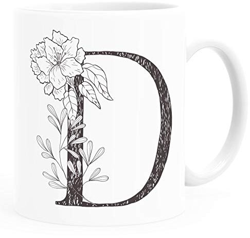 SpecialMe® personalisierte Namenstasse Monogramm Initiale personalisierte Geschenke D weiß Keramik-Tasse
