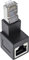 InLine - Adaptador RJ45 (Cat. 6A, Conector RJ45 Macho/Hembra, acodado 90° hacia Abajo)