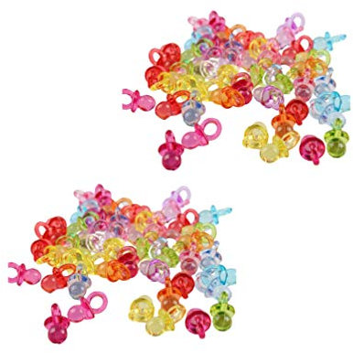 EXCEART Acryl Schnuller Komfort Schnuller mit Griffring für Kleinkinder 80 Stück (Gemischt Farbig)